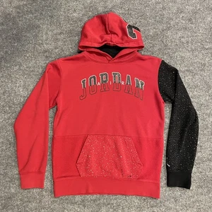 Air Jordan Hoodie Youth XL 13-15 Red Black 23 Basketball Sweatshirt Pullover - Picture 1 of 14