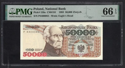 Poland 50000 Zlotych 1993 P159a Uncirculated Grade 66 - Image 1 of 2