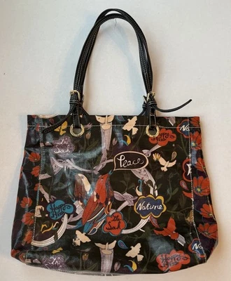 Bolso de Mano SAKROOTS Negro "RIVER PEACE" Metro Recubierto PAZ NATURALEZA ¡FELIZ Y GRATIS! Foto 1 de 4