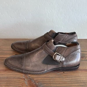 Mezlan Shoes Men's Size 10 Zip Buckle Brown Men’s Ankle Boots Made In Spain - Picture 1 of 13
