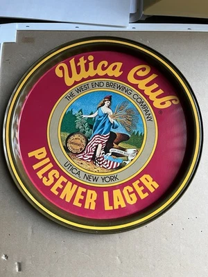 Винтажный пивной поднос Utica Club Pilsner Lager West End Brewing Co Utica New York B15 - Изображение 1 из 2