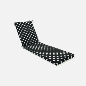 23 x 30 Outdoor Chaise Lounge Cushion in Black/White Polka Dot - Picture 1 of 5