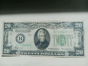 1934 A Green Seal $20 Dollar Federal Reserve Note FRN New York Very Nice - Picture 1 of 6