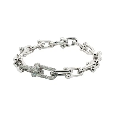 Tiffany & Co. HardWear Medium Link Bracelet – 18k White Gold & Diamonds - Image 1 of 4