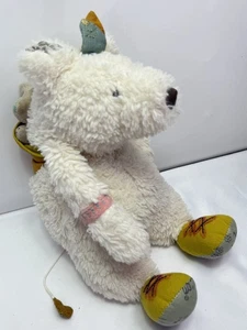 Moulin Roty Le Voyage D'Olga Polar Bear Pom Plush Large Musical Bear - Picture 1 of 15