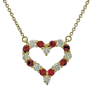 TIFFANY&Co. Necklace K18 yellow gold Ruby diamond used - Picture 1 of 7