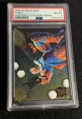 1995 ULTRA X-MEN HUNTERS & STALKERS RAINBOW #2 CABLE PSA 8 - Image 1 of 2