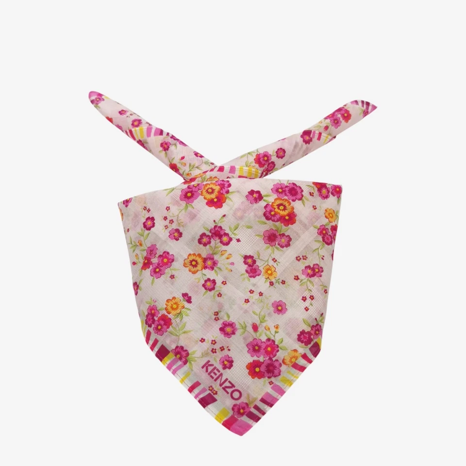 Винтажный Kenzo носовой платок цветочный Bloom шарф Рождественский шейный платок квадратный 19 x 19 - Изображение 1 из 4
