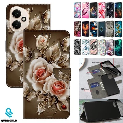 Wallet Case For Honor 70 90 200 400 Lite Pro Patterned Flip Leather Cover Magnet - Image 1 of 4