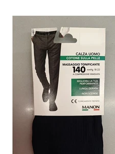 CALZE UOMO COMPRESSIONE GRADUATA - 140 DEN - BLU - CALZE SANITARIE - COTONE - Foto 1 di 6