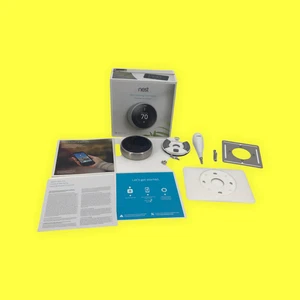 READ Nest Learning Smart Thermostat Stainless Steel T3007ES A0013 #UN3877 - Picture 1 of 13