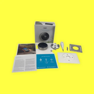 READ Nest Learning Smart Thermostat Stainless Steel T3007ES A0013 #UN3877 - Image 1 of 4