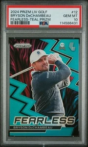 2024 Panini Prizm LIV Golf Fearless Bryson Dechambeau Teal /199 PSA 10 - Picture 1 of 2
