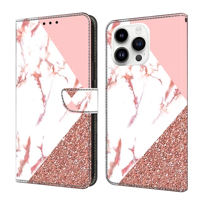 For Various Phone marble Card Wallet Case Flip Stand Cover Magnetic personality - Image 1 of 4