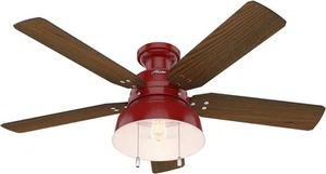 Hunter 59312 Mill Valley 52" OTH867 Ceiling Fan w Light, Large, Barn Red - Picture 1 of 1
