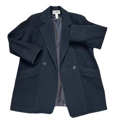 Vintage 80’s LL Bean Women’s Wool Blend Navy Pea Coat Size 16 XL - Image 1 of 4