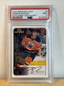 Upper Deck MVP Conner McDavid 2018 20 aniversario Good Script 107/150 - Imagen 1 de 2