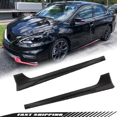 For 2013-2018 2019 Nissan Sentra 2Pcs JDM Style Add-On Side Skirts Body Kit NEW - Image 1 of 4