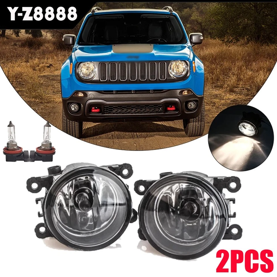 Par de luces antiniebla parachoques lente transparente repuesto original Jeep Renegade 2015-2018 Foto 1 de 4