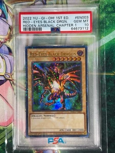 YU-GI-OH 2022! 1° Edizione RED-EYES BLACK DRAGON HIDDEN ARSENAL PSA 10 GEM MINT - Foto 1 di 2