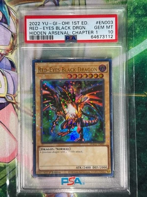 2022 YU-GI-OH! 1st Edition RED-EYES BLACK DRAGON HIDDEN ARSENAL PSA 10 GEM MINT - Image 1 of 2