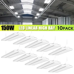 10 PACK 150W Linear High Bay Shop Lighting Commercial Warehouse Light Dimmable - Picture 1 of 14