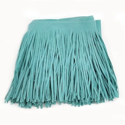 Borla de gamuza de cuero de doble cara de 2 metros, borla de cuero sintético tr... Foto 1 de 4