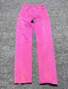 VTG 80s Wranglers Acid Wash Bright Pink Purple 100% Cotton Jeans Size 5x32 - Picture 1 of 10