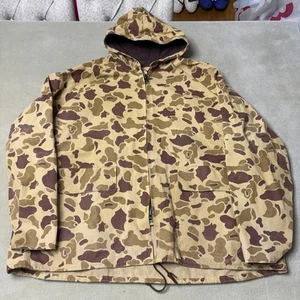 Vintage LL Bean Jacke Herren XL Duck Camo Kapuze Full Zip Jagd Wasserdicht 60er - Bild 1 von 9