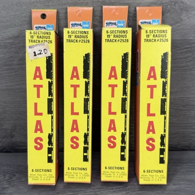 N Atlas Curved Track #2526 Lot of 4 Nickel Silver 19" R 6 Sections NOS S2988 - Image 1 of 4
