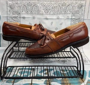 Mocasines Allen Edmonds 'Cody' Marrón Tejido Cuero Kiltie Borla Para Hombre Talla 8.5D - Imagen 1 de 11