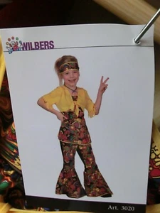 Faschingskostüm für Mädchen Gr. 152 gelb/bunt, Hippiekostüm - Bild 1 von 3