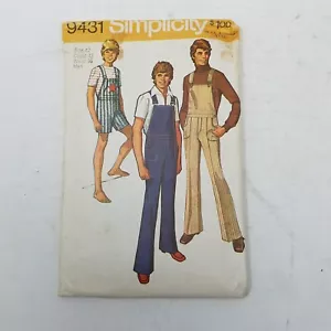 Simplicity Sewing Pattern Bib Overalls Shorts Pants 9431 Mens size 42 Waist 36 - Picture 1 of 4