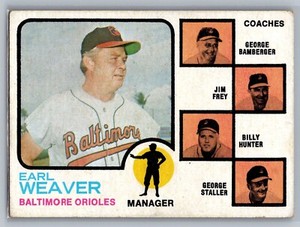 1973 Topps - Orange Background #136 George Staller, Billy Hunter, Earl...