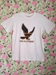 Realtree Hunting Mens Large White American Flag Eagle T Shirt NEW NWT - Picture 1 of 6