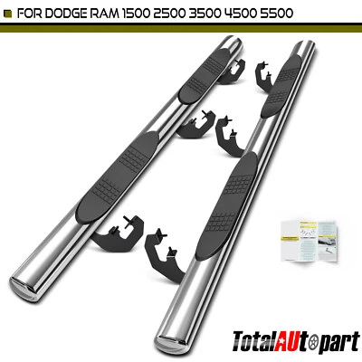 Barra Nerf recta ovalada para camioneta Dodge Ram 1500 2500 doble cabina 4 pulgadas S/S 304 Foto 1 de 4