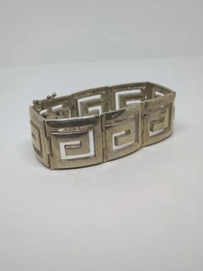 Vintage Sterling Silver 925 Southwestern Greek Key Bracelet 7" - Picture 1 of 8