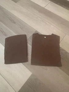 NEW! MEDICAL / NURSING SCRUBS SET UNIFORMS IN BROWN TOP & PANTS SCRUB 2X 2XL - Picture 1 of 5