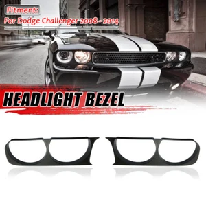 Headlight Headlamp Bezel For 2008-2014 Dodge Challenger Set of 2 Left+Right Side - Picture 1 of 10
