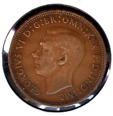 1941 ~ Gran Bretaña ~ Moneda de medio 1/2 centavo ~ George VI ~ *M894 Foto 1 de 3