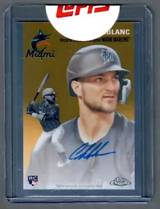 2023 Topps Chrom Platinum Charles LeBlanc Rookie Auto #CPA-CL Marlins RC SP - Bild 1 von 2