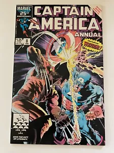 CAPTAIN AMERICA ANNUAL #8 1986 featuring Wolverine. Bagged and Boarded - Picture 1 of 8