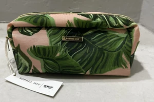 Sophia Joy Bolso de Viaje y Cepillo de Maquillaje Bolsa Cosmética en Rosa Estampado de Palma NUEVO - Imagen 1 de 8