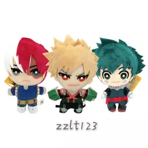 3pcs 15CM Bakugou Katsuki Todoroki Shoto Midoriya My Hero Academia Plush Doll - Picture 1 of 9