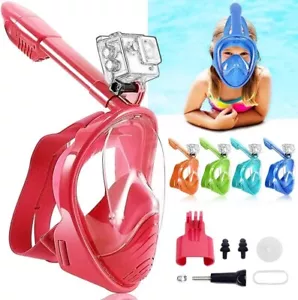 Snorkel Mask for Kids, 180° Panoramic View Free Breathing Full Face Snorkeling M - Picture 1 of 17