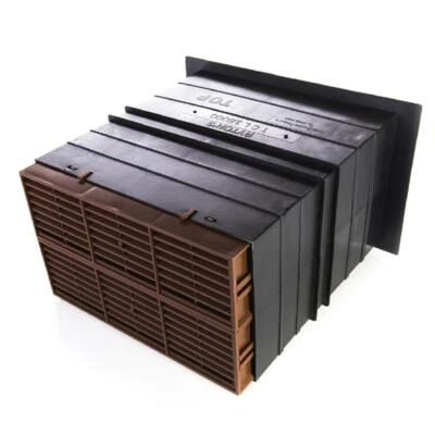 Rytons braun 9"" x 6"" Hohlraumwand Teleskop Lüftungsset mit Hit & Miss Grill