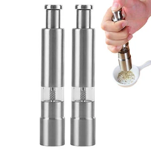 2pcs Salt and Pepper Grinder Set with Push Button Tops - Picture 1 of 12