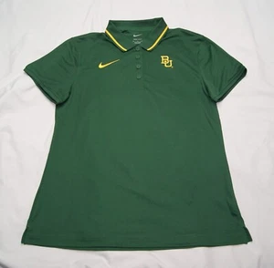 nike baylor bears polo shirt womens medium green dri-fit - Picture 1 of 13