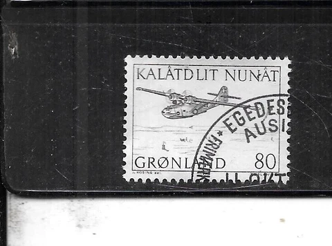 GREENLAND SC# 80 1976 80 ORE  PLANE COMMEMORATIVE OLD VINTAGE SINGLE STAMP Cover