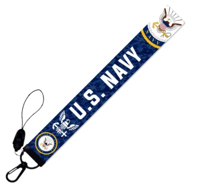 LUXUSLADEN-24.DE US Navy USA Schlüsselband Schlüsselanhänger Keychain Anhänger blau gelb